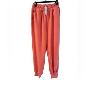 NWT Yovela Peach Baggy High Waisted Sweat Pants Casual Joggers w/Pockets Medium